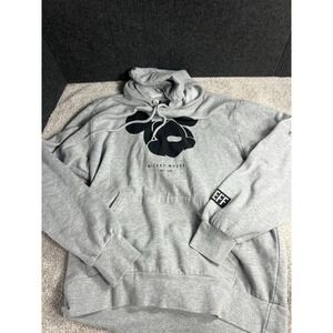MICKEY MOUSE Disney FACE Hoodie Grey  Hooded Sweatshirt SIZE Large With Neff Col